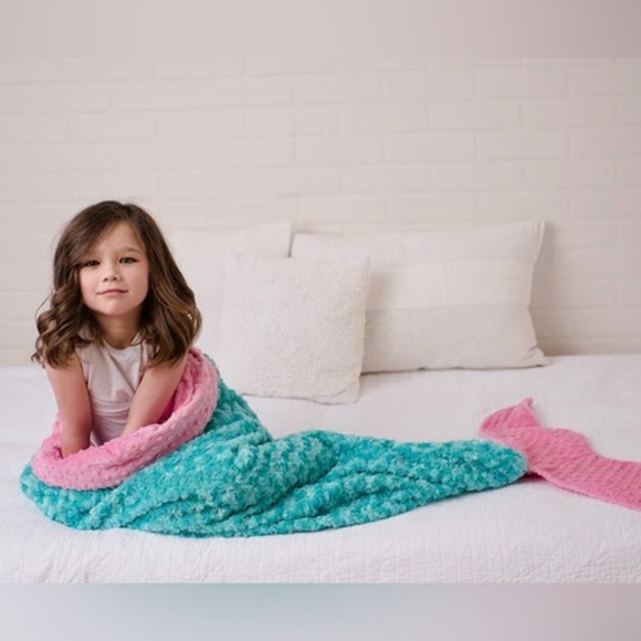 Tara’s Cozy Creations Other - Cozy Mermaid Tail Blanket for Kids‎ - Pink and Blue. By Tara’s Cozy Creations.